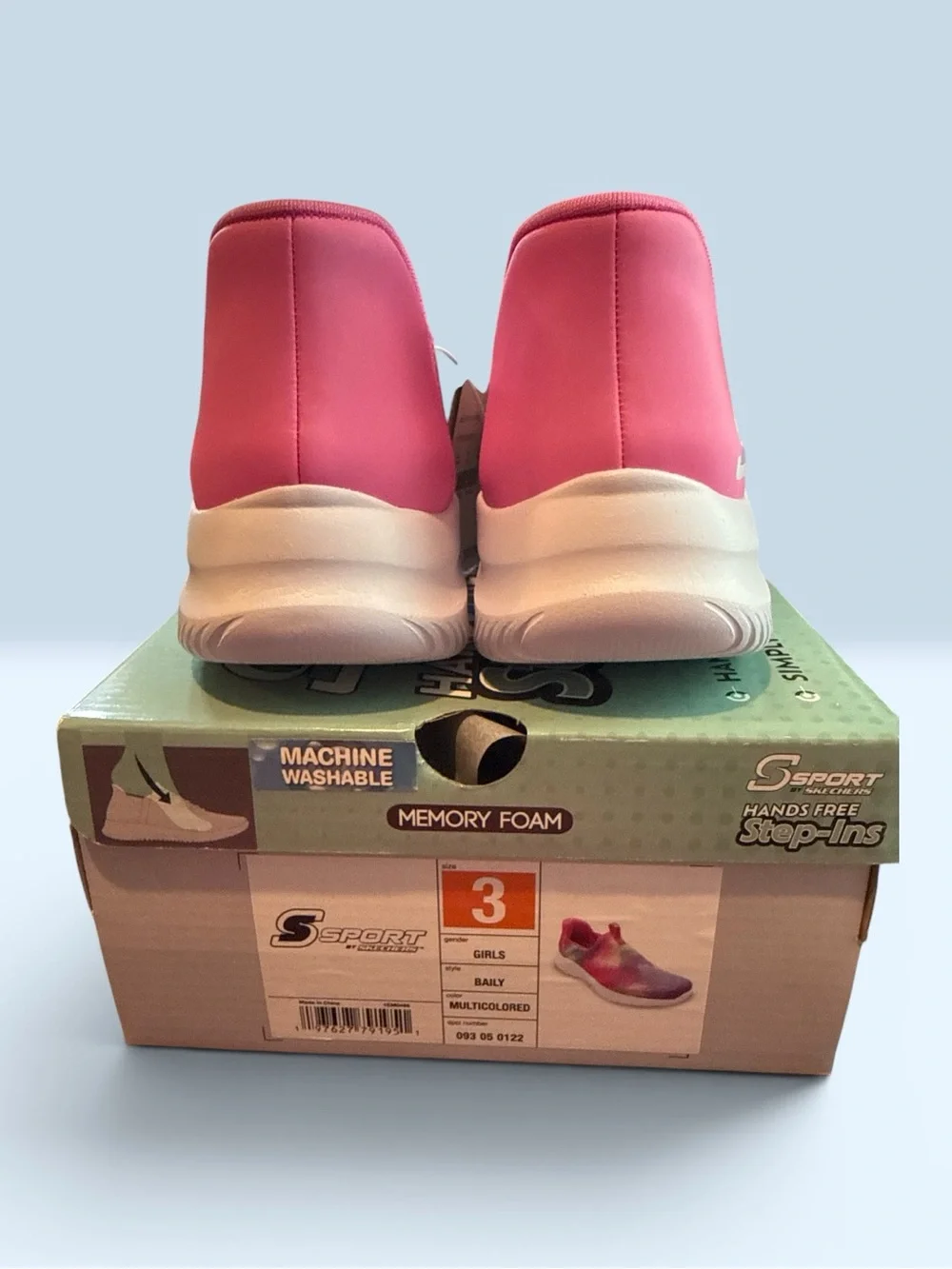 Skechers Kids Slip-On Sneakers - Pink Multicolor Tie-Dye Sz 3Y